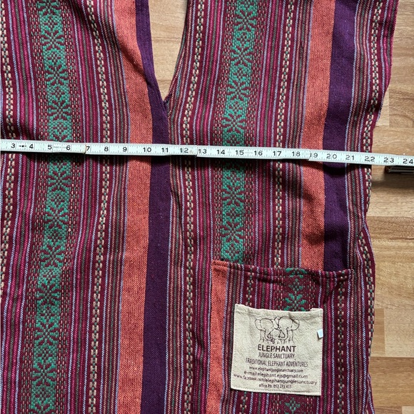 Boho Canvas Striped Top with Pocket- Elephant Sanctuary - Picture 6 of 7